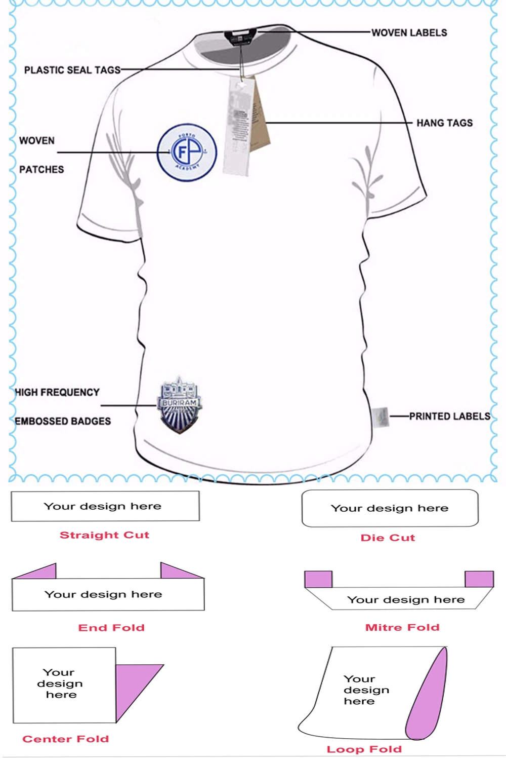 Thermal Various Heat Transfer Printing Label for Garments