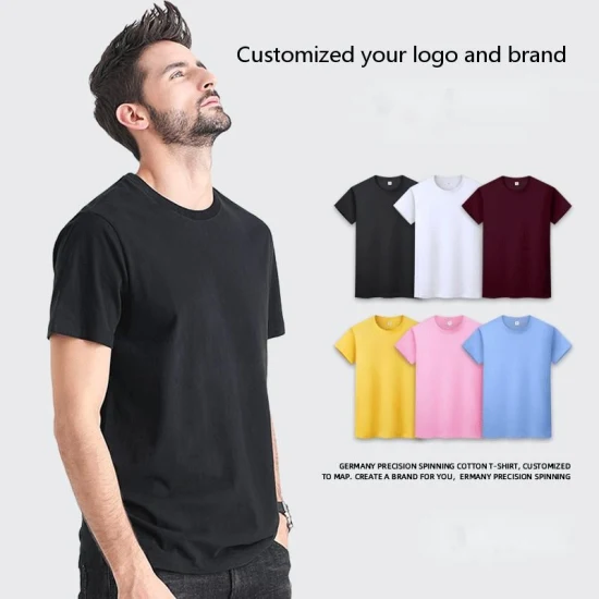 T-shirt in cotone con logo personalizzato T-shirt a maniche corte in più colori T-shirt unisex